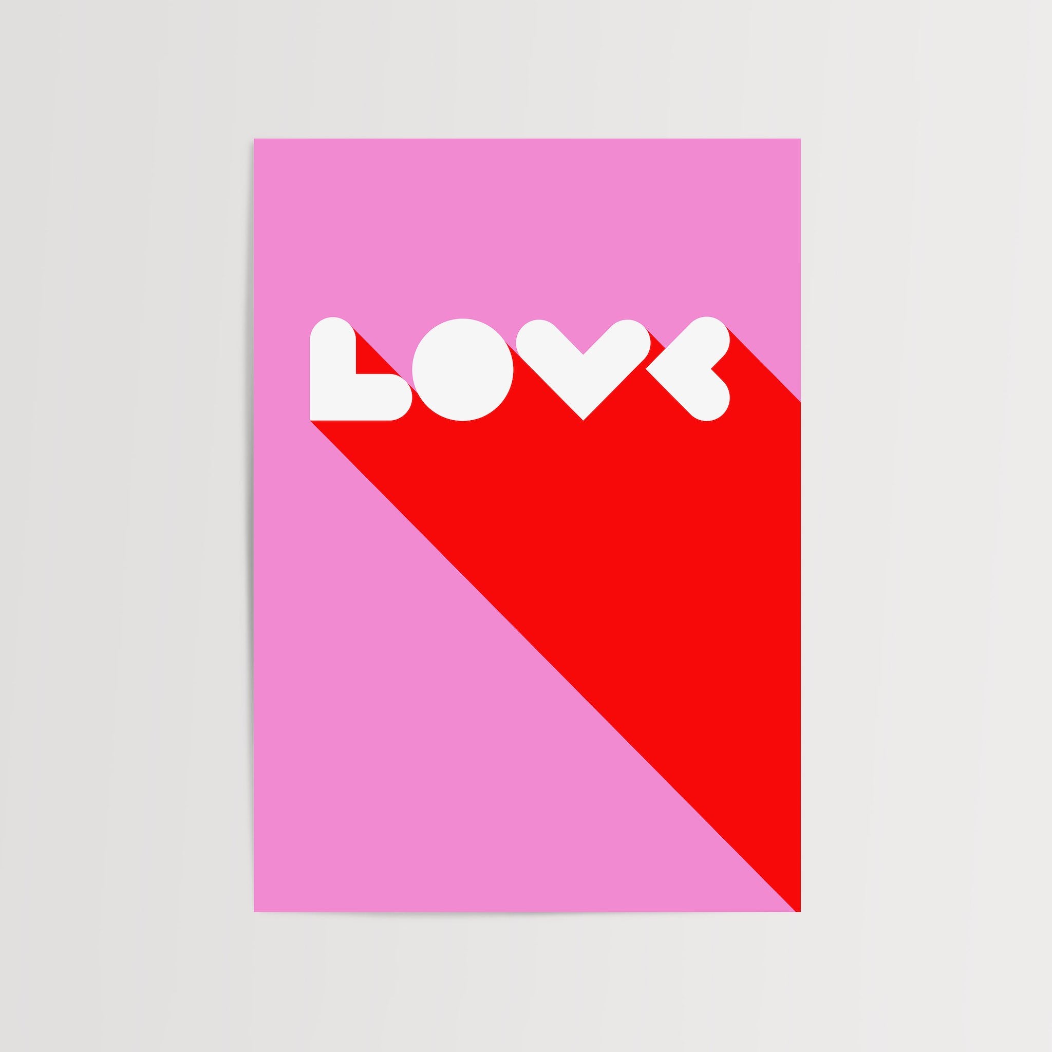 Love art print with bold typography design